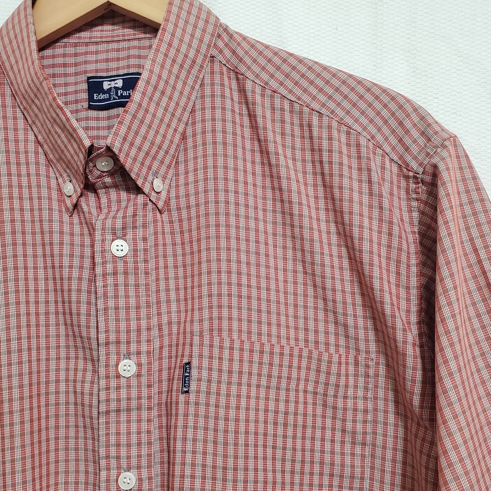 Eden Park Plaid Short Sleeve Button Front Shirt